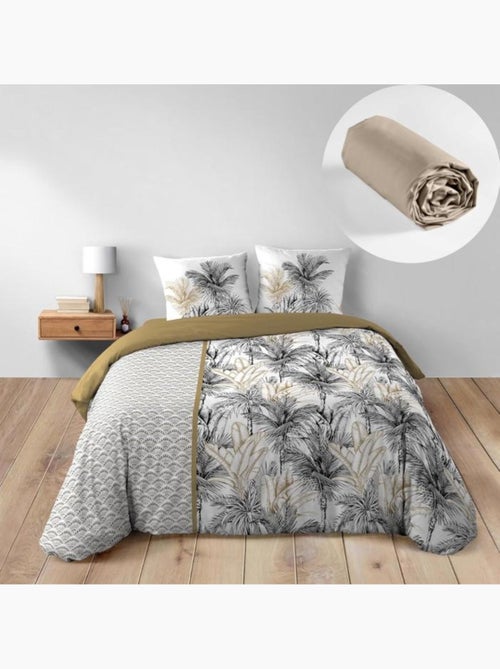 Pack funda nórdica dakar + sábana bajera beige - Kiabi Pack funda nórdica dakar + sábana bajera beige - Kiabi