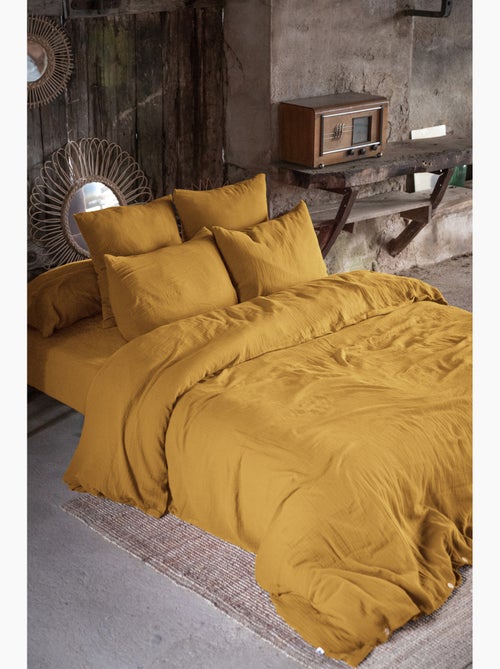 Pack gasa de algodón — funda nórdica + sábana bajera + 2 fundas de almohada - Kiabi Pack gasa de algodón — funda nórdica + sábana bajera + 2 fundas de almohada - Kiabi