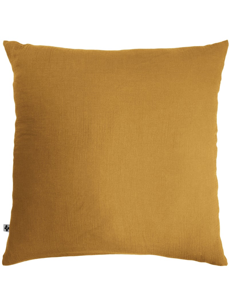 Pack gasa de algodón — funda nórdica + sábana bajera + 2 fundas de almohada Azafrán - Kiabi