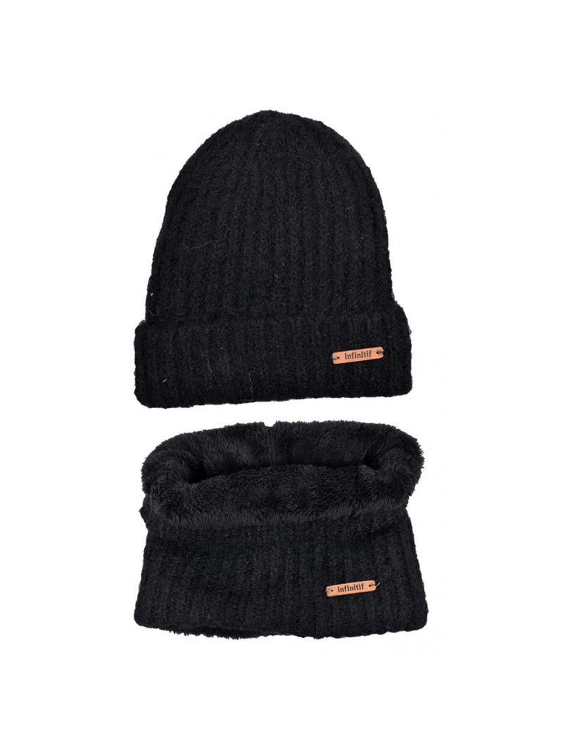 Pack gorro cuello infinito INFINITIF Negro - Kiabi
