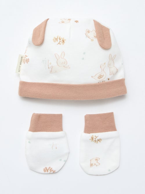 Pack gorro + guantes de recién nacido 'Petit Béguin' - Kiabi Pack gorro + guantes de recién nacido 'Petit Béguin' - Kiabi