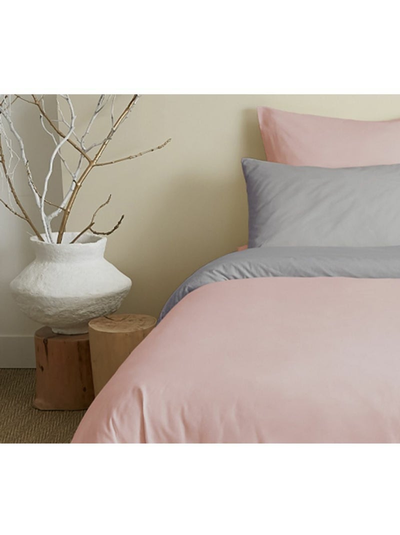 Pack harmonie 6 piezas rosa y gris– algodón 57 hilos – funda 240x220 + sábana bajera 140x190 cm Rosa - Kiabi