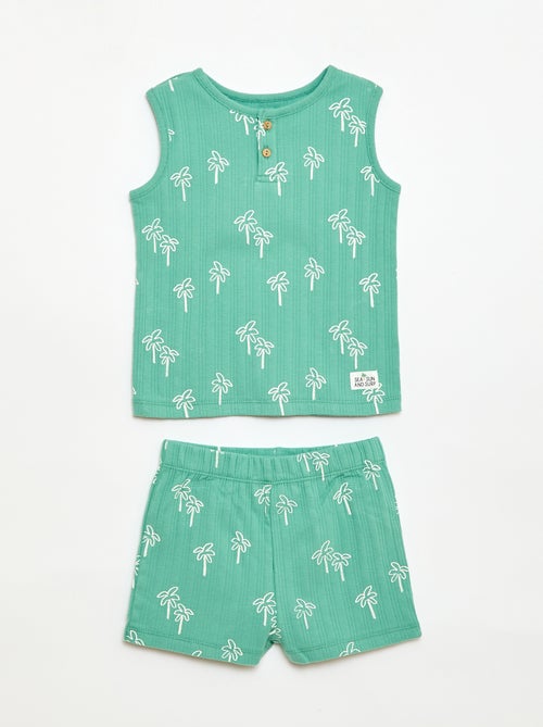 Pack pijama corto camiseta de tirantes + pantalón corto - 2 piezas - Kiabi