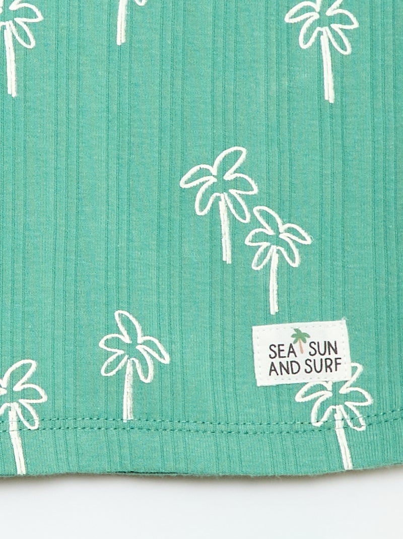 Pack pijama corto camiseta de tirantes + pantalón corto - 2 piezas Verde - Kiabi