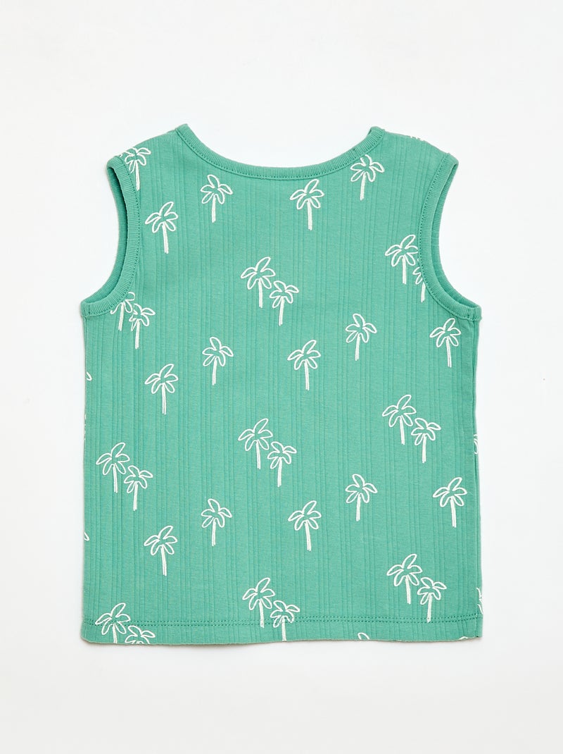 Pack pijama corto camiseta de tirantes + pantalón corto - 2 piezas Verde - Kiabi