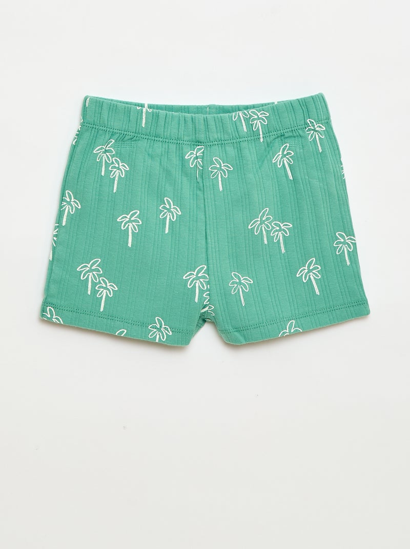 Pack pijama corto camiseta de tirantes + pantalón corto - 2 piezas Verde - Kiabi