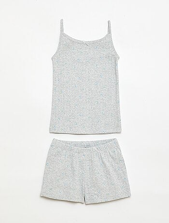 Pack pijama corto camiseta de tirantes + pantalón corto con estampado - 2 piezas