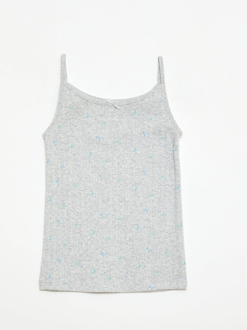 Pack pijama corto camiseta de tirantes + pantalón corto con estampado - 2 piezas Gris - Kiabi