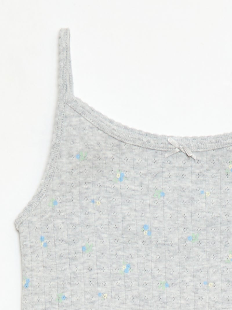 Pack pijama corto camiseta de tirantes + pantalón corto con estampado - 2 piezas Gris - Kiabi