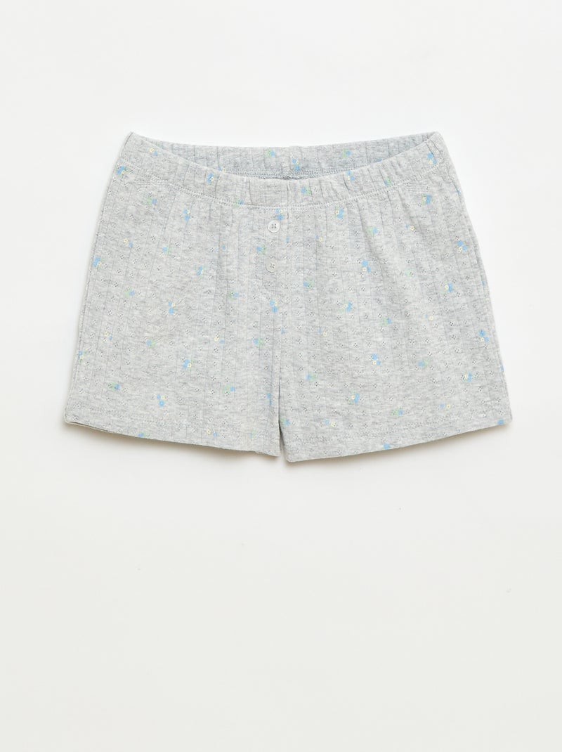 Pack pijama corto camiseta de tirantes + pantalón corto con estampado - 2 piezas Gris - Kiabi