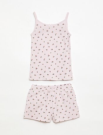 Pack pijama corto camiseta de tirantes + pantalón corto con estampado - 2 piezas