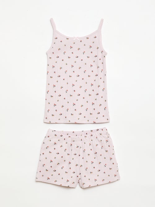 Pack pijama corto camiseta de tirantes + pantalón corto con estampado - 2 piezas - Kiabi