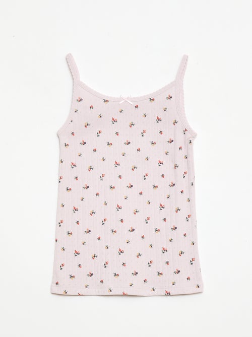 Pack pijama corto camiseta de tirantes + pantalón corto con estampado - 2 piezas - Kiabi