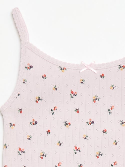 Pack pijama corto camiseta de tirantes + pantalón corto con estampado - 2 piezas - Kiabi