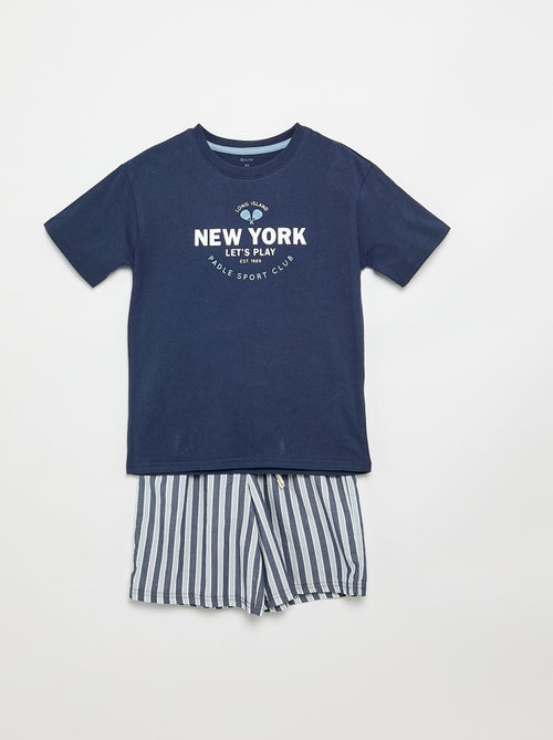 Pack pijama corto camiseta + pantalón corto - 2 piezas - Kiabi