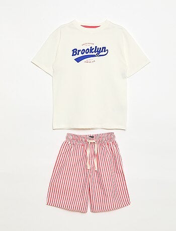 Pack pijama corto camiseta + pantalón corto - 2 piezas