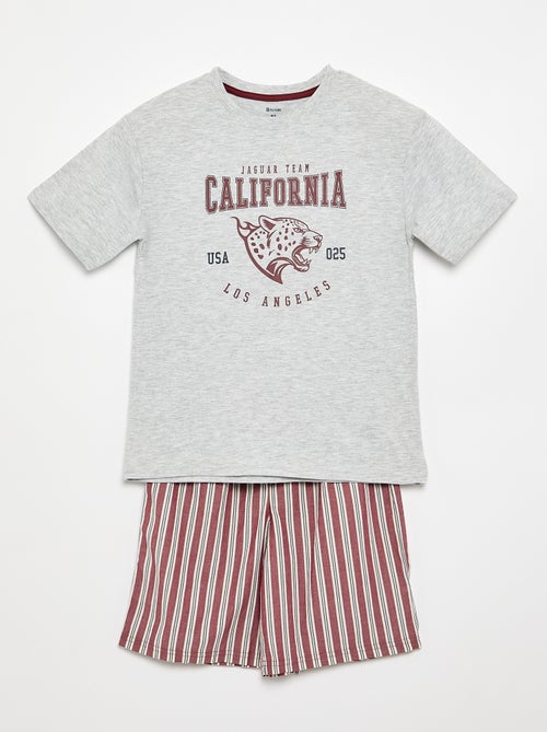 Pack pijama corto camiseta + pantalón corto - 2 piezas - Kiabi Pack pijama corto camiseta + pantalón corto - 2 piezas - Kiabi