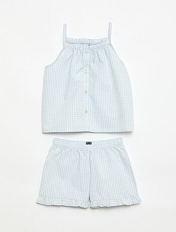 Pack pijama corto con estampado vichy - 2 piezas