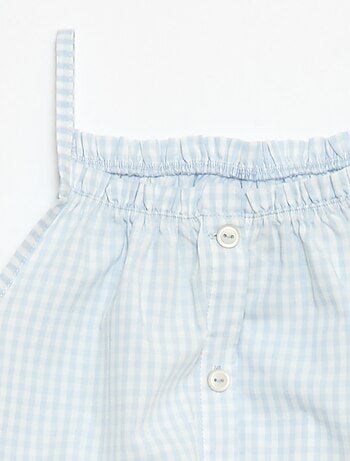Pack pijama corto con estampado vichy - 2 piezas