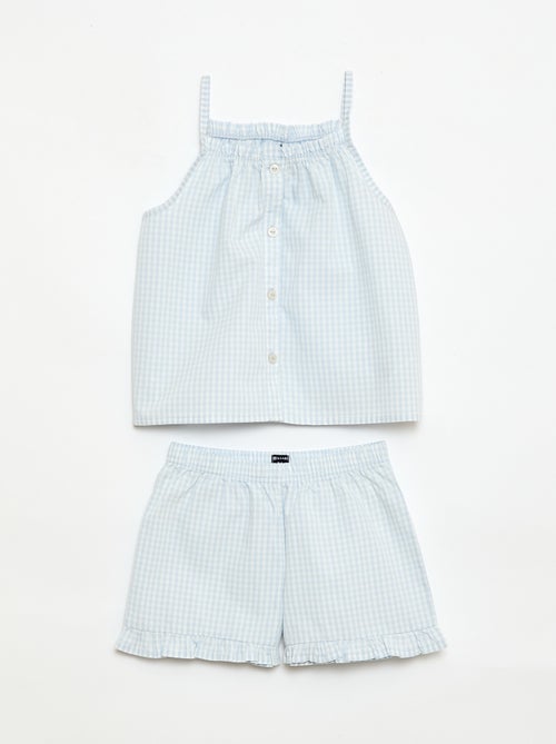 Pack pijama corto con estampado Vichy - 2 piezas - Kiabi