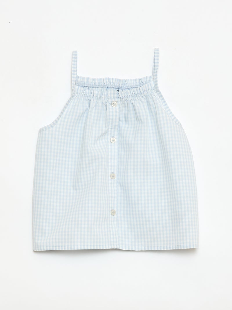 Pack pijama corto con estampado vichy - 2 piezas Blanco - Kiabi