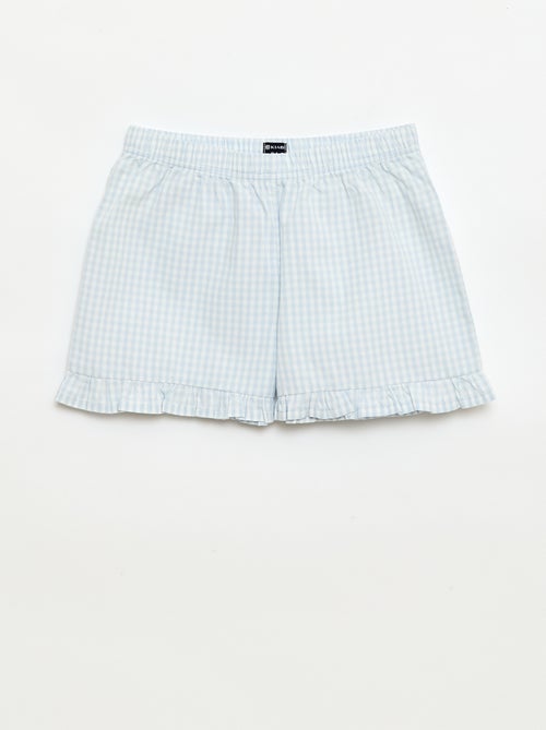 Pack pijama corto con estampado Vichy - 2 piezas - Kiabi