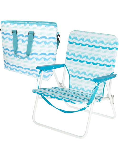 Pack playa silla baja 45x40x70 cm + nevera portátil 20 litros aktive - Kiabi