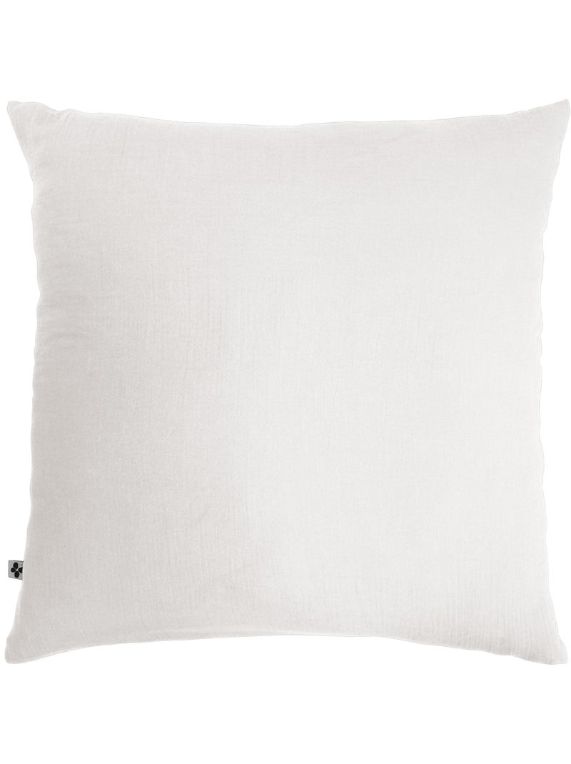 Pack sábana bajera + 2 fundas de almohada doble gasa de algodón gaïa Blanco - Kiabi
