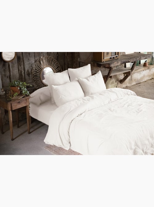 Pack sábana bajera + 2 fundas de almohada doble gasa de algodón gaïa - Kiabi Pack sábana bajera + 2 fundas de almohada doble gasa de algodón gaïa - Kiabi