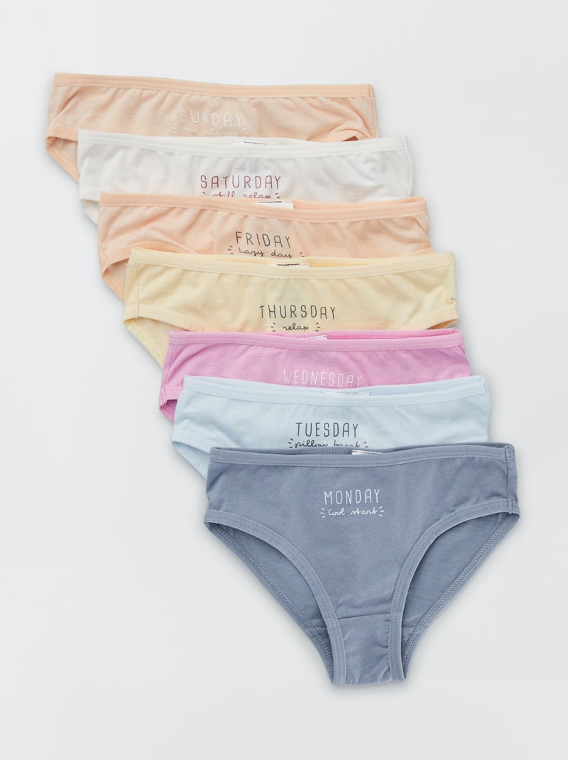 Pack semanal de 7 bragas ROSA - Kiabi
