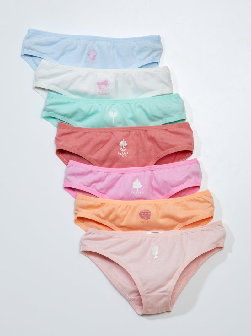 Pack semanal de 7 bragas ROSA - Kiabi