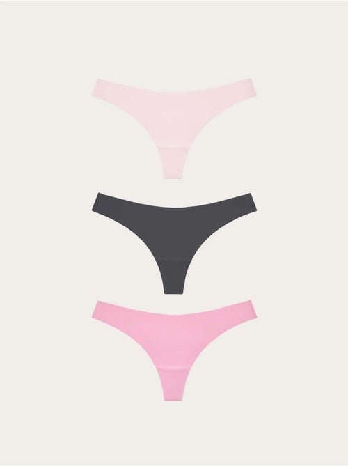 Pack x3 bragas brasile?as corte l?ser sin marcas y trasero encaje - Kiabi Pack x3 bragas brasile?as corte l?ser sin marcas y trasero encaje - Kiabi