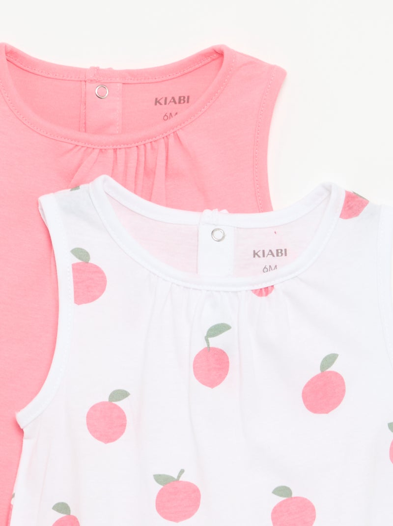 Packs de 2 peleles sin mangas Blanco - Kiabi