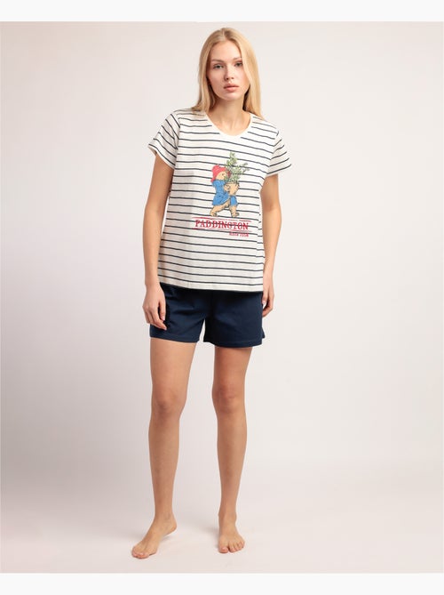 PADDINGTON CLASSIC Pijama Manga Corta Navy para Mujer - Kiabi PADDINGTON CLASSIC Pijama Manga Corta Navy para Mujer - Kiabi
