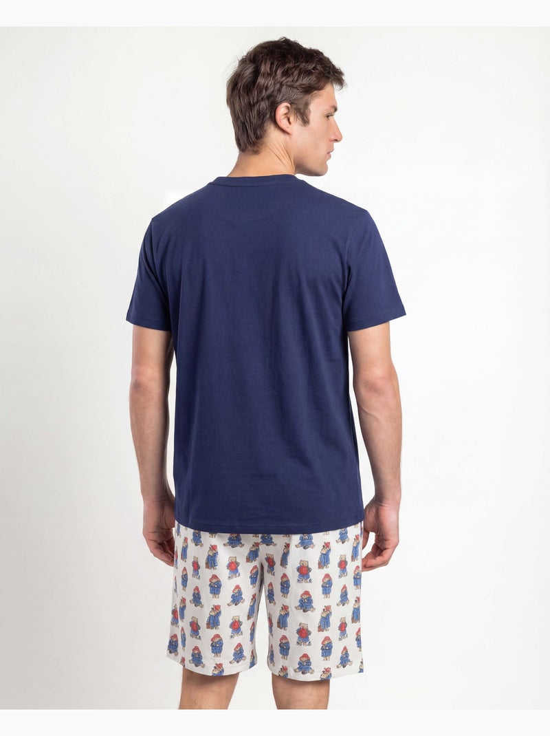 PADDINGTON CLASSIC Pijama Manga Corta Watercolor para Hombre Azul marino - Kiabi