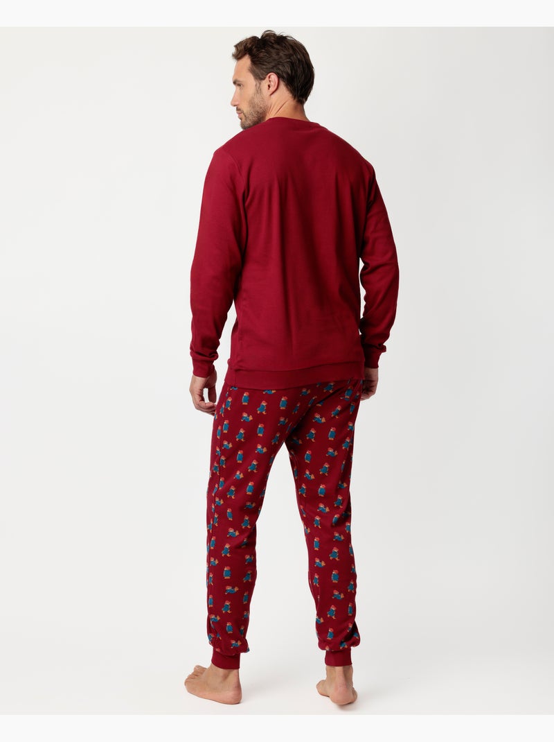 PADDINGTON Pijama Manga Larga Garnet para Hombre Burdeos - Kiabi