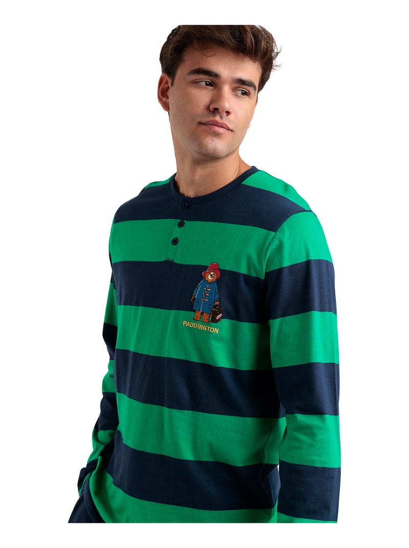 PADDINGTON Pijama Manga Larga Rugby Paws para Hombre Azul marino - Kiabi