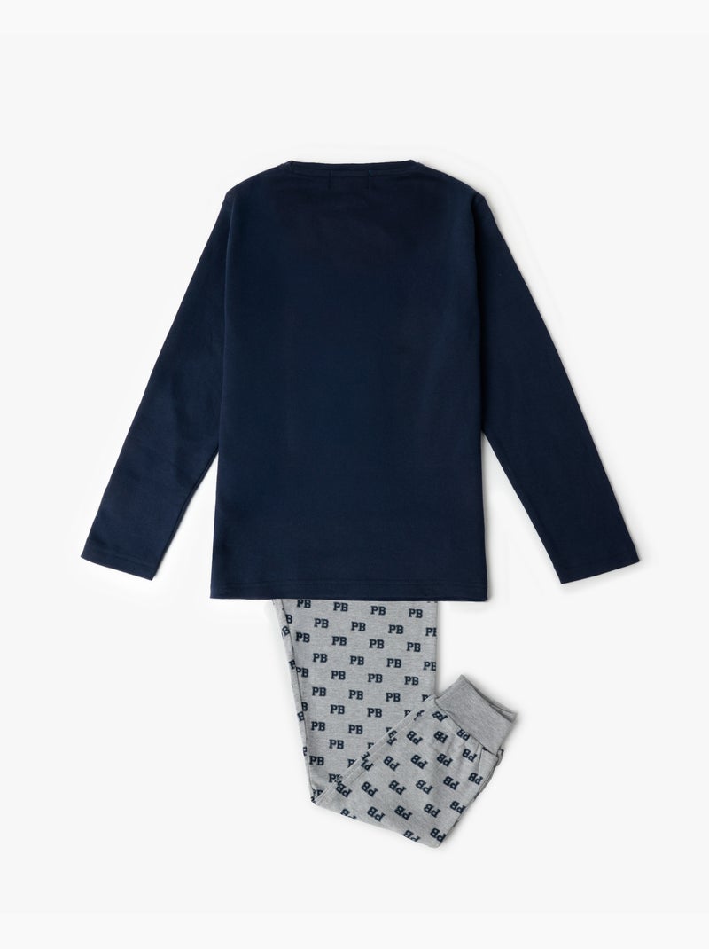 PADDINGTON Pijama Manga Larga Varsity para Niño Azul marino - Kiabi