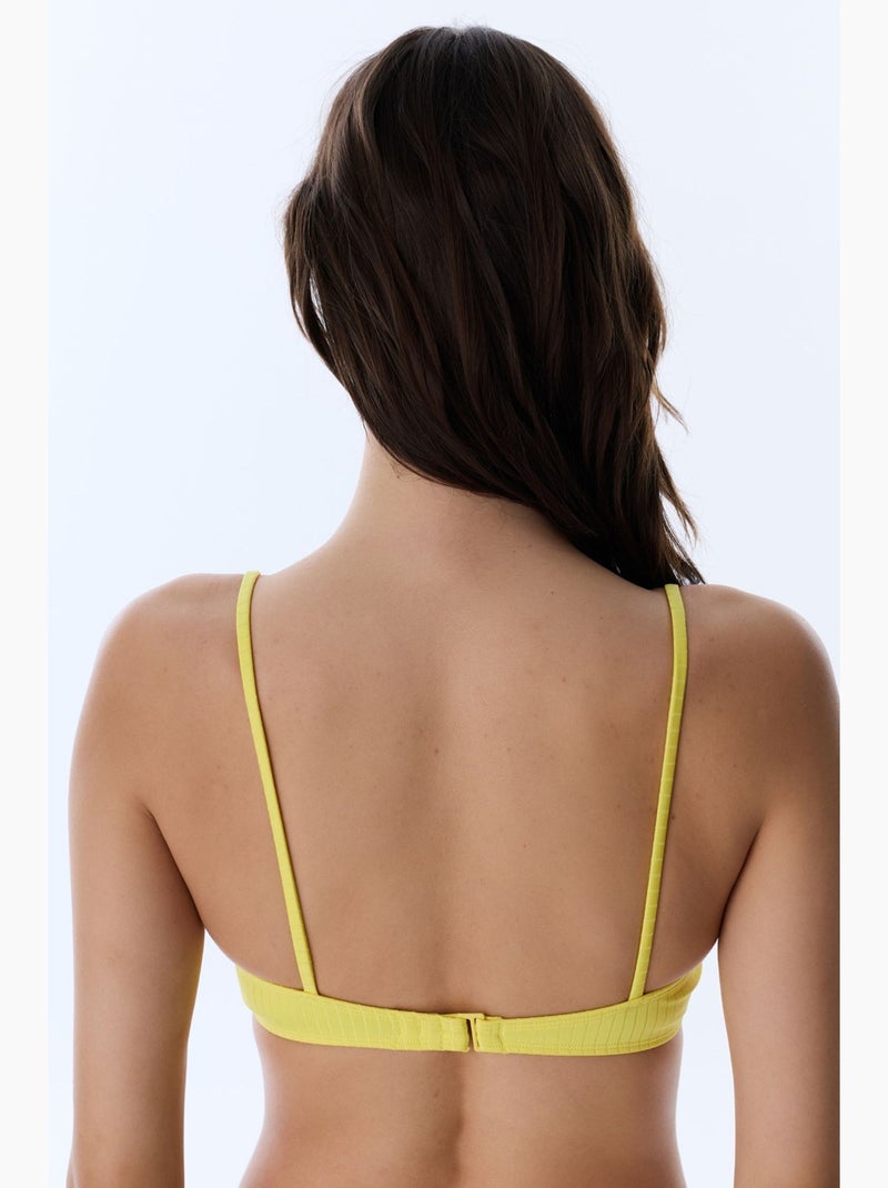 Paige top de bikini texturizado con aro penti Amarillo limón - Kiabi