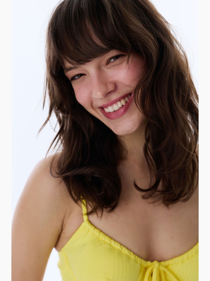Paige top de bikini texturizado con aro penti Amarillo limón - Kiabi