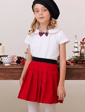 Pajarita de Navidad Infantil | Tartán Rojo y Blanco