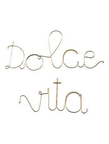 Palabra de alambre de latón "DOLCE VITA