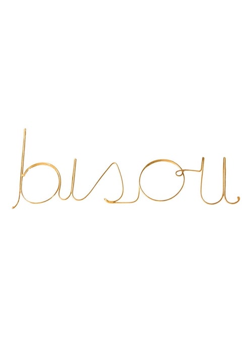 Palabra de alambre de latón dorado "BISOU - Kiabi