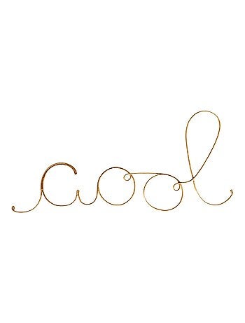 Palabra de alambre de latón dorado "COOL