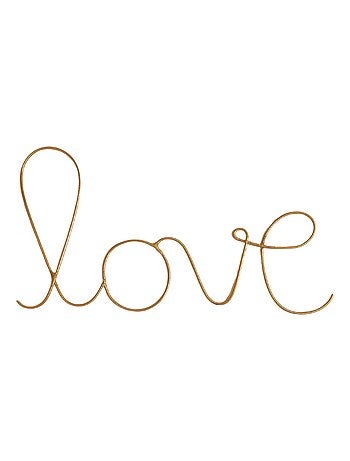 Palabra de alambre de latón dorado "LOVE
