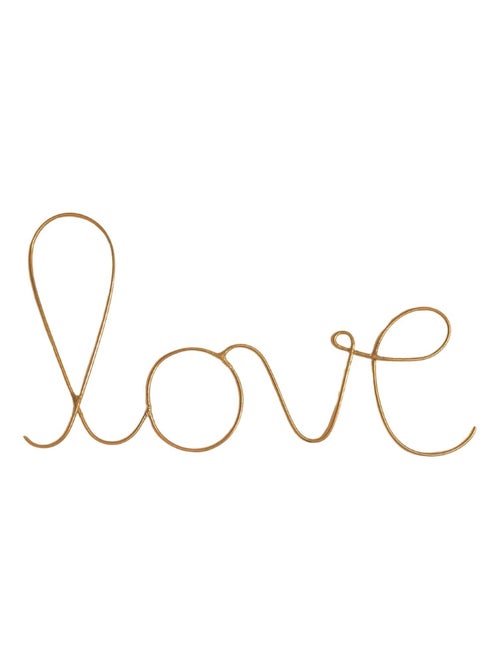 Palabra de alambre de latón dorado "LOVE - Kiabi