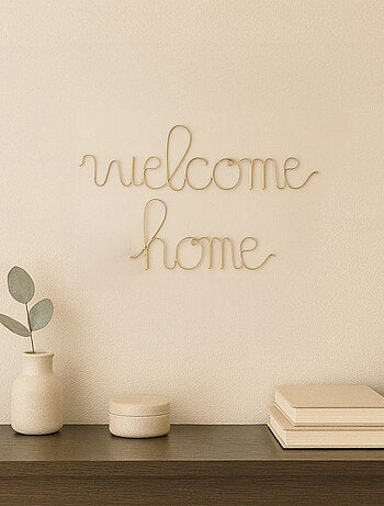 Palabra de alambre de latón "WELCOME HOME