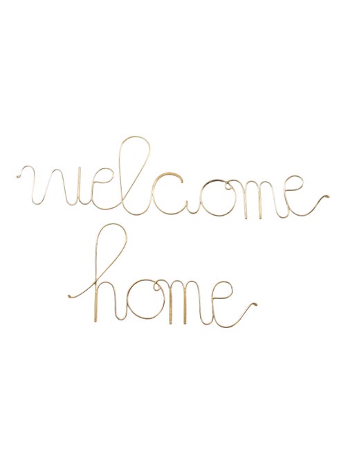 Palabra de alambre de latón "WELCOME HOME - Kiabi