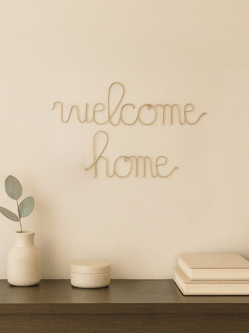 Palabra de alambre de latón "WELCOME HOME - Kiabi