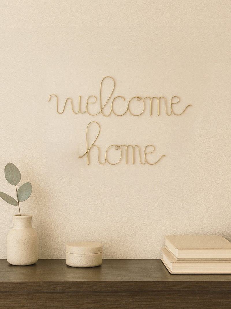 Palabra de alambre de latón "WELCOME HOME Dorado - Kiabi